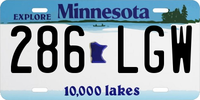 MN license plate 286LGW