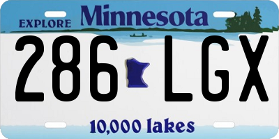 MN license plate 286LGX