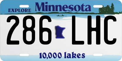 MN license plate 286LHC