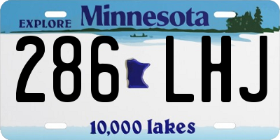 MN license plate 286LHJ