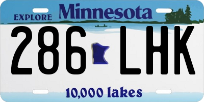 MN license plate 286LHK