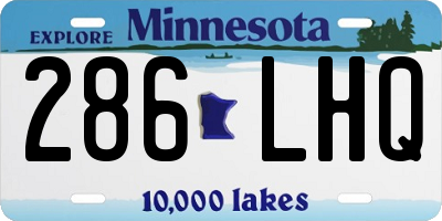 MN license plate 286LHQ