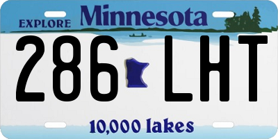 MN license plate 286LHT