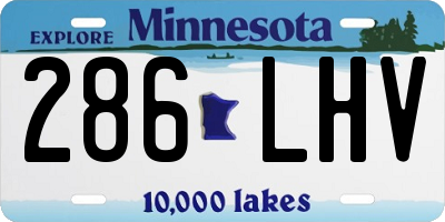 MN license plate 286LHV