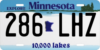 MN license plate 286LHZ