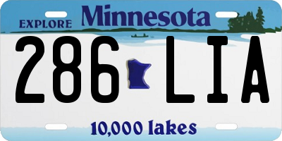 MN license plate 286LIA