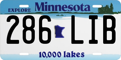 MN license plate 286LIB
