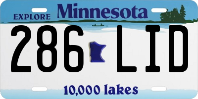 MN license plate 286LID