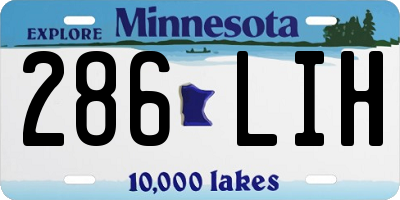 MN license plate 286LIH