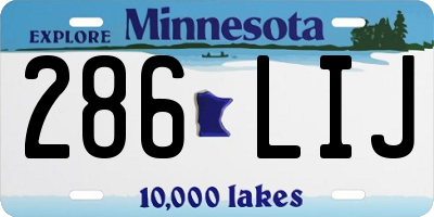 MN license plate 286LIJ