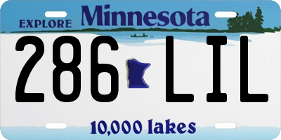 MN license plate 286LIL