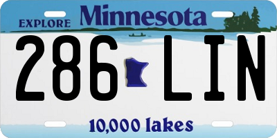 MN license plate 286LIN