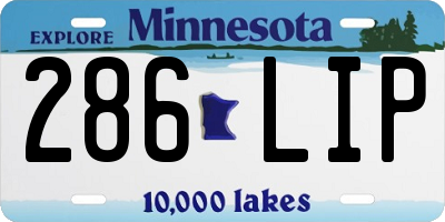 MN license plate 286LIP