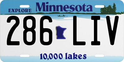 MN license plate 286LIV