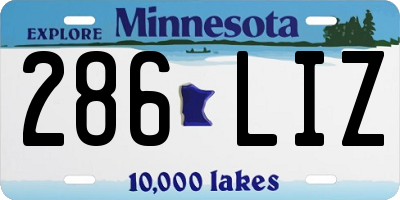 MN license plate 286LIZ