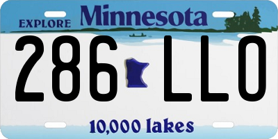 MN license plate 286LLO