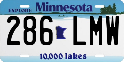 MN license plate 286LMW