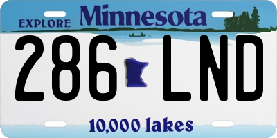 MN license plate 286LND