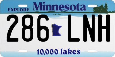 MN license plate 286LNH