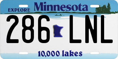 MN license plate 286LNL