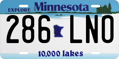 MN license plate 286LNO
