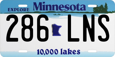 MN license plate 286LNS