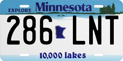MN license plate 286LNT