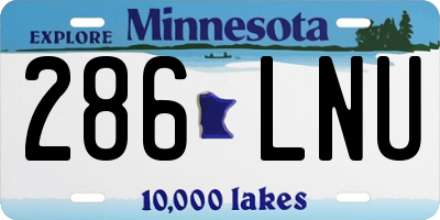 MN license plate 286LNU