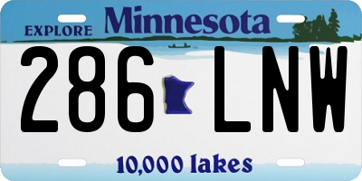 MN license plate 286LNW