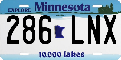 MN license plate 286LNX