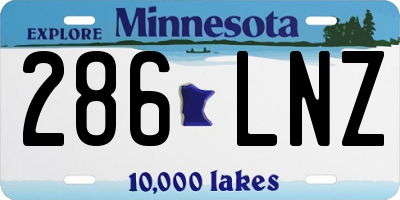 MN license plate 286LNZ