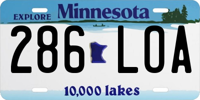 MN license plate 286LOA