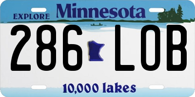 MN license plate 286LOB
