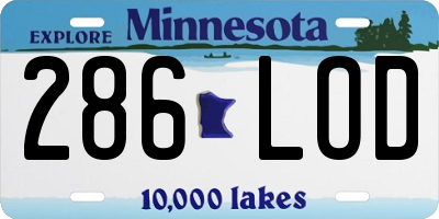 MN license plate 286LOD
