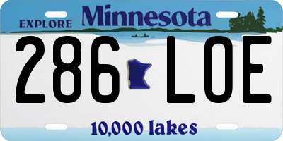 MN license plate 286LOE