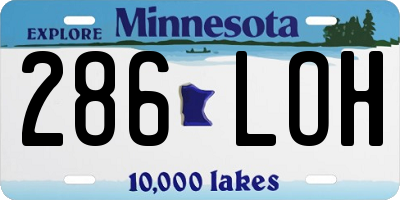 MN license plate 286LOH