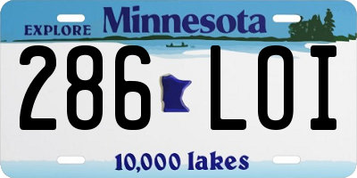 MN license plate 286LOI