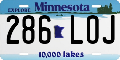 MN license plate 286LOJ