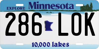 MN license plate 286LOK