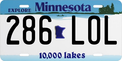 MN license plate 286LOL