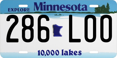 MN license plate 286LOO