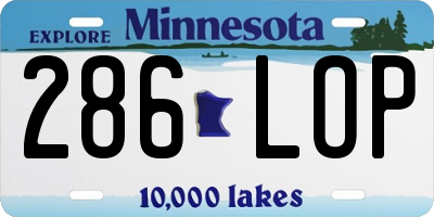 MN license plate 286LOP