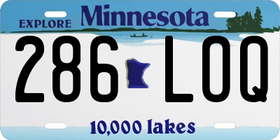 MN license plate 286LOQ