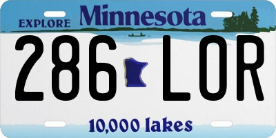 MN license plate 286LOR