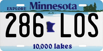 MN license plate 286LOS