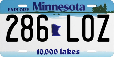 MN license plate 286LOZ