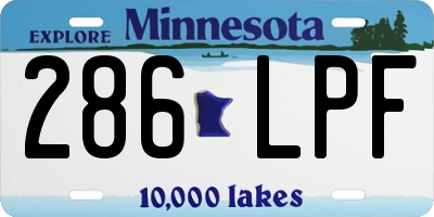 MN license plate 286LPF