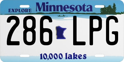 MN license plate 286LPG