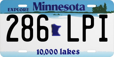 MN license plate 286LPI
