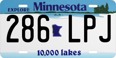 MN license plate 286LPJ